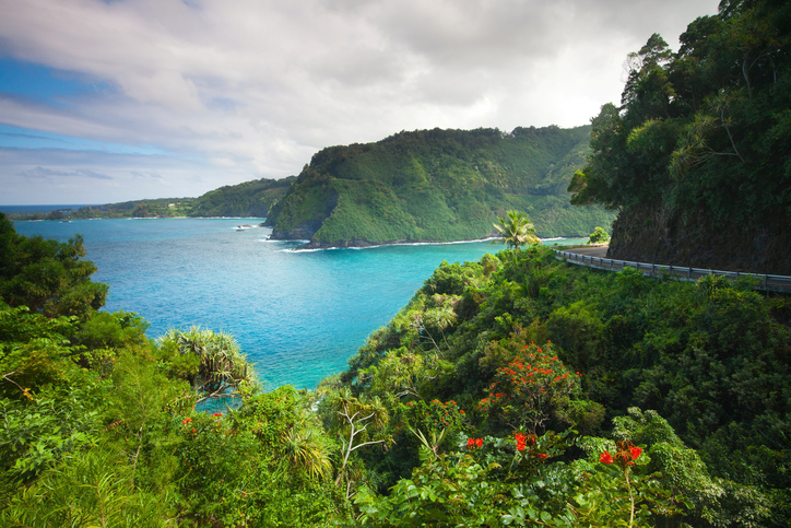 A view of Hana Highway along Paia